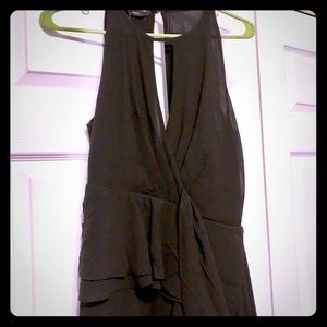 Bebe Drape Ruffle Maxi Dress Elegant Wedding Party